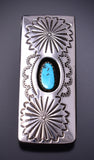 Silver & Turquoise Navajo Concho Stars Money Clip by Shirley Skeets 4M16Y