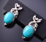 Silver & Turquoise Navajo Loops Top Earrings by Rita Largo 3J16H