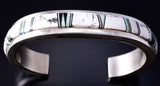 Silver Multistone Navajo Inlay Bracelet by Rick Tolino 5L20C