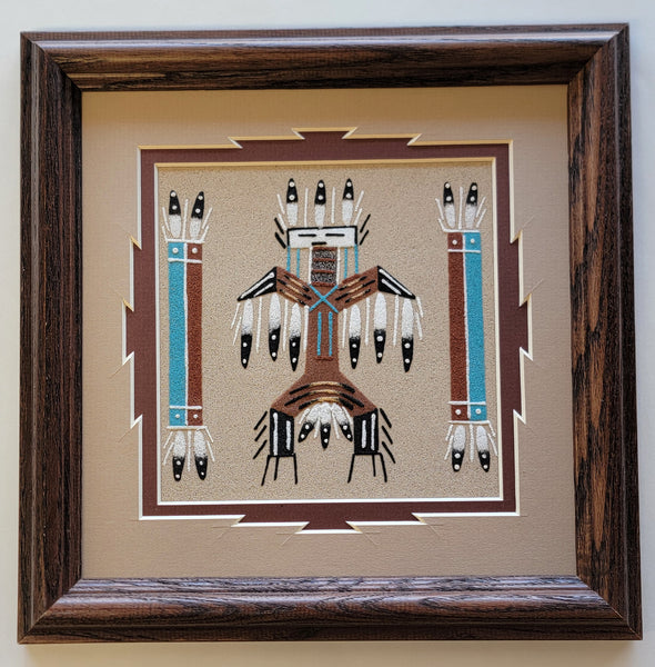 Navajo Sand Painting by Veronica Begay 9-1/2 x 9-1/2 - 4D12A