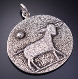 Silver Navajo Tufacast The Lamb of God Pendant by Darryl Dean Begay 5B19U