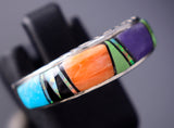 Size 7-3/4 Multistone Navajo Inlay Ring by Allen Tolino 6K27A
