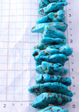Vintage 28" Kingman Turquoise Nugget Navajo Necklace 3K31Q