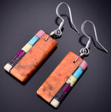 Santo Domingo Pueblo (Kewa) Multistone Dangle Earrings by Mary Tafoya 6D22K