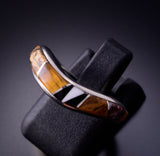 Size 6 Silver & Tiger Eye Multistone Navajo Inlay Dip Ring by TSF 3L16Y
