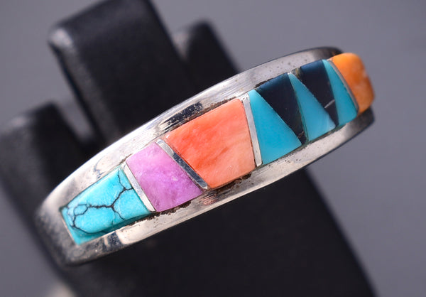 Size 6-1/2 Multistone Navajo Inlay Ring by Aldora Henry 6K22M