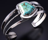 Vintage Silver & Turquoise Navajo Handmade Open Face Bracelet 6B14Q