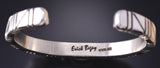 Silver & Golden Hills Turquoise Navajo Handmade Bracelet by Erick Begay 5H01P