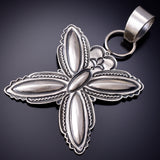 Silver Navajo Handstamped Star Concho Pendant by Roland Dixson 6H25F