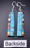 Kingman Turquoise Santo Domingo Handmade Earrings by Mary Louise Tafoya 3G07N