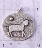 Silver Navajo Tufacast The Lamb of God Pendant by Darryl Dean Begay 5B19U