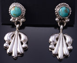 Silver & Turquoise Navajo Handmade Earrings by Annette Chiquito 5G18O