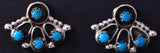 Silver & Turquoise Zuni Petit Point Earrings by Joanne Cheama 5G18G