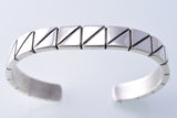 Silver Navajo Handfiled Mountains Bracelet by Erick Begay 3H21F