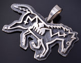 Silver Hopi Handmade Horse Running Free Pendant by Gerald Lomaventema 5H25S