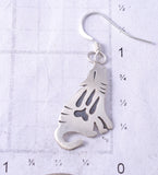 Silver Navajo Handmade Howling Wolf Earrings by Robert Gene 5G22R