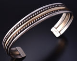 Vintage Silver & Gold-filled Navajo Handmade Rope Style Bracelet 5K17Q