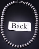 17" Silver Handmade Navajo Pearls Necklace by Robert Johnson 5G12Y