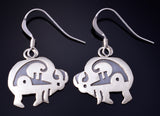 Silver Navajo Handmade Sacred Buffalo Earrings by Robert Gene 5G22Q