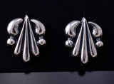 All Silver Navajo Concho Earrings by Rita Largo 6J30C