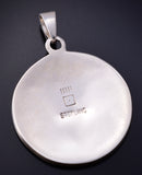 Silver Hopi Handmade Man in the Maze Pendant by Gerald Lomaventema 5H25R