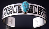 Silver & 14k Gold w/ Turquoise Santo Domingo Life Bracelet by Joseph Coriz 5F04A