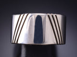 Size 11-1/2 Silver Navajo Handmade Balance Ring by Erick Begay 6C02U