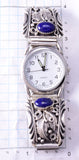Silver & Lapis Eagle Feathers Navajo Watch by Arlene Yazzie 3F12H