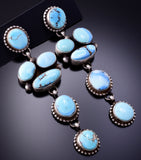 Silver & Golden Hills Turquoise Navajo Duster Earrings by Dave Skeets 4A31D