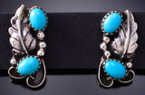 Sleeping BeautyTurquoise Navajo Earring with leaf Design 6K02P