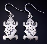 Silver Navajo Handmade Sacred Horned Toad Earrings by Robert Gene 5G22S