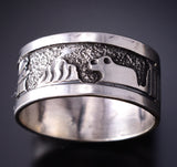 Size 11 Silver Navajo "Hogan" & Home Storytelling Ring by Elaine Becenti 5L10Z