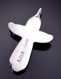 Silver & Turquoise Zuni Handmade Cross Pendant by Cecelia Iule 4E27S