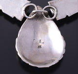 Vintage Silver & Turquoise Navajo Necklace stamped FA 5G28K