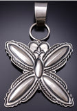 Silver Navajo Handstamped Star Concho Pendant by Roland Dixson 6H25F