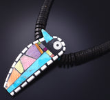 Santo Domingo Pueblo (Kewa) Multistone Hummingbird Necklace by Mary Tafoya 5H21X