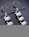 Silver & Opal Navajo Inlay Stacked Earrings by Gary Shorty 6D09F