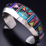 Silver & Turquoise Multistone Navajo Yei Bi Chei Bracelet - Jimmy Harrison 6F22K