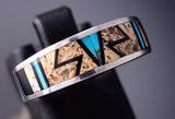 Size 7-1/4 Contemporary Picture Jasper Navajo Inlay Ring by Allen Tolino 6K26O