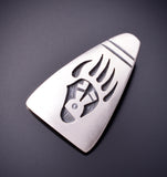 Silver Hopi Handmade Bear Claw Design Pendant by Timothy Mowa 3G05B