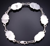 Silver & Turquoise w/ Coral Zuni Snake Link Bracelet Effie C. 6D27F