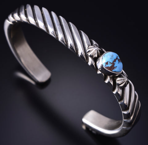 Silver & Golden Hills Turquoise Navajo Balance Bracelet by Erick Begay 5H01L