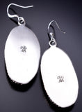 Silver & White Buffalo Turquoise Navajo Earrings by Sammie Burnside 6D09H