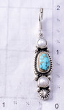 Silver & Golden Hills Turquoise Fresh Pearl Navajo Earrings by Erick Begay 6F27E