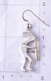 Vintage Silver & Gold-filled Navajo Handmade Kokopelli Dancing Earrings 5F10S