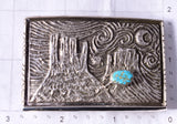 Silver & #8 Spiderweb Turquoise Tufacast Starry Morning Buckle Erick Begay 5H03V