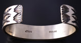 Silver Navajo Handmade Mountains & Valleys Men's Bracelet by Jarold Tahe 5J18M
