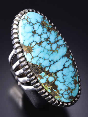 Size 8-1/2 Silver & Golden Hills Turquoise Navajo Ring by Erick Begay 6C01X