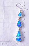 Silver & Fire Opal Navajo Inlay Duster Earrings by James Manygoats 5G22J