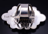 Sz 7.5 Silver & Golden Hills Turquoise Fresh Pearl Navajo Ring Erick Begay 5F30F